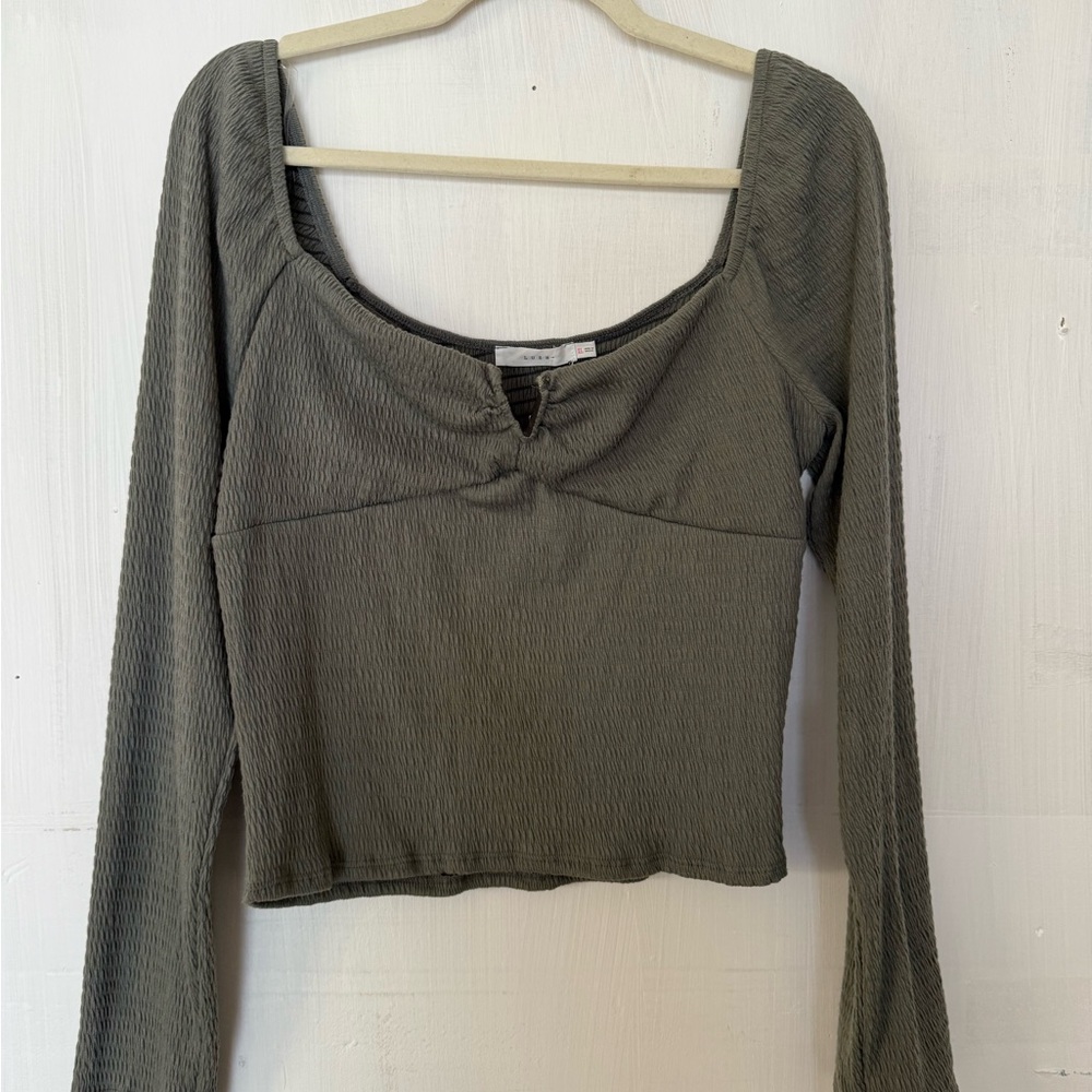 Light Gray Long Sleeve Top